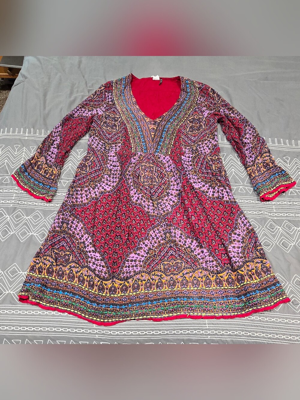 Anthropologie Akemi + Kin Avalon Embroidered Paisley Dress Size Medium